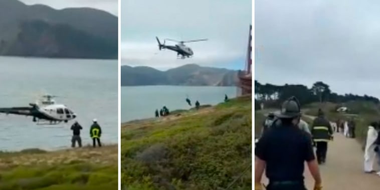 Rescatan en helicóptero a cuatro senderistas de un acantilado en California