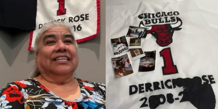 Esta mexicana confecciona las banderas de los Chicago Bulls