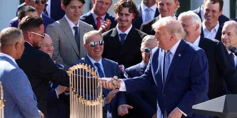 Los Dodgers celebran título de la Serie Mundial en la Casa Blanca