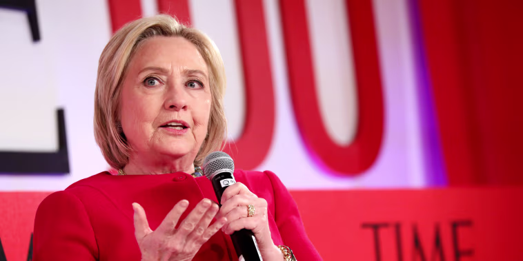 Image: Hillary Clinton speaks at the TIME 100 Summit on April 23, 2019 in New York.