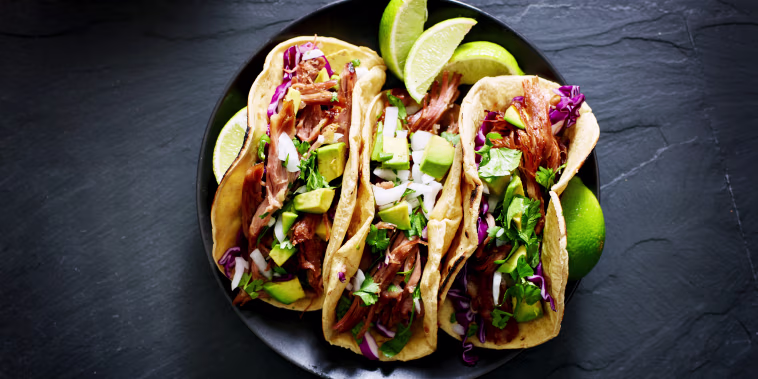 mexican street tacos flat lay composition