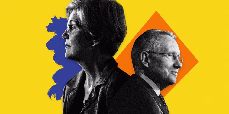 Image: Elizabeth Warren and Harry Reid.