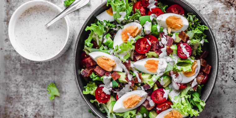 This salad is a \"lightened up, veggie forward\" take on a classic BLT sandwich.