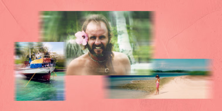 Image: Photos of Roger Lextrait when he lived, in total isolation, on an atoll 100 miles from Hawaii.