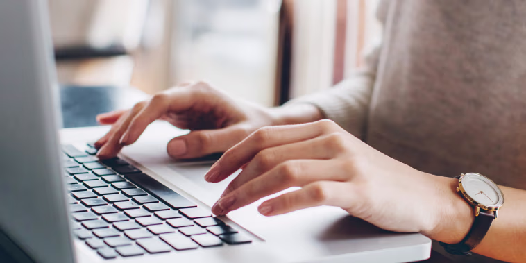 Woman using her laptop