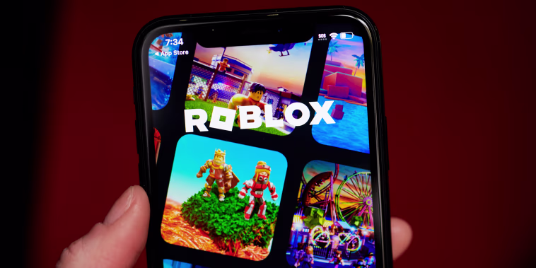 The Roblox app on a smartphone
