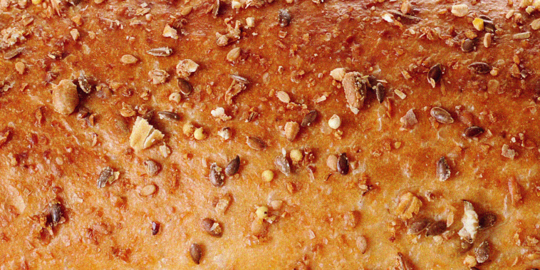 Whole grain seeds on bread