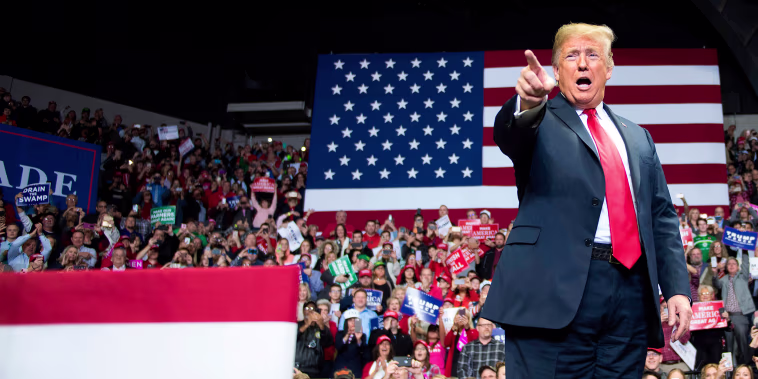 Image: President Donald Trump delivers remarks at a Make America Great Again rally in Fort Wayne, Indiana.