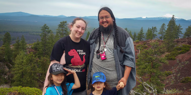 Stephanie Garneaux with her family in 2018.