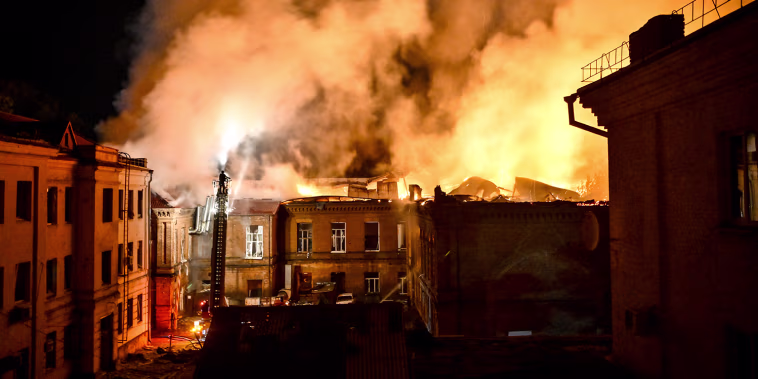 Russian strike on a university in Ukraine 