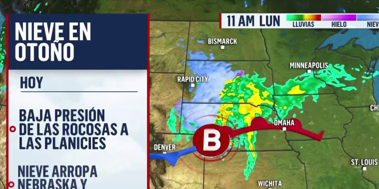 Cae la primera nevada de otoño para Nebraska, las Dakotas y Minnesota
