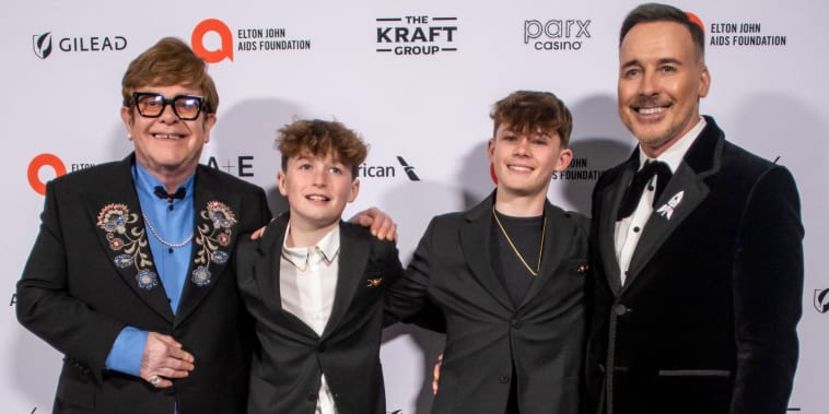 Elton John and David Furnish’s sons step out with their dads on Oscars night