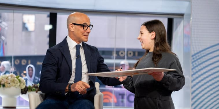 Young girl has sweet request for Stanley Tucci on behalf of her grandma while on TODAY