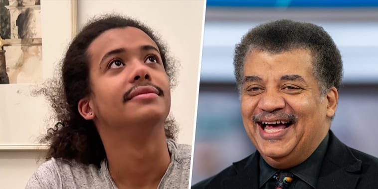 Neil deGrasse Tyson's look-alike son Travis shows off his impressive math skills in rare video