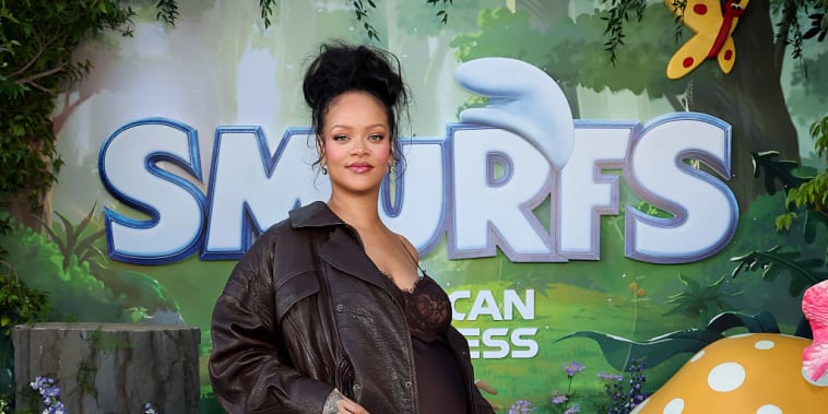 Rihanna's Sons RZA and Riot Make a Rare Appearance at 'Smurfs' Premiere