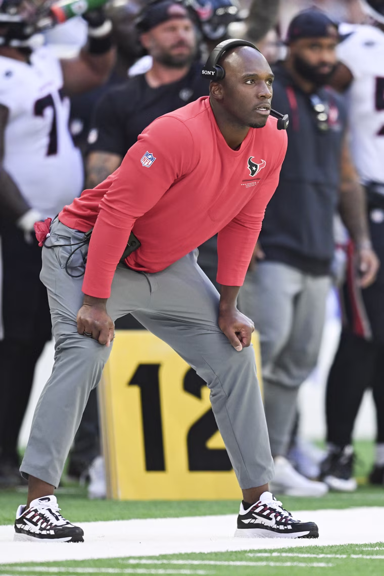 Sidelines action during an NFL game.
