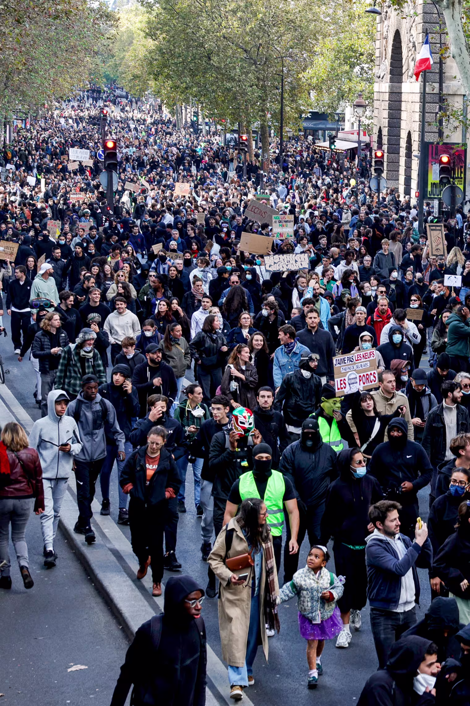 Protesters attend a demonstration.