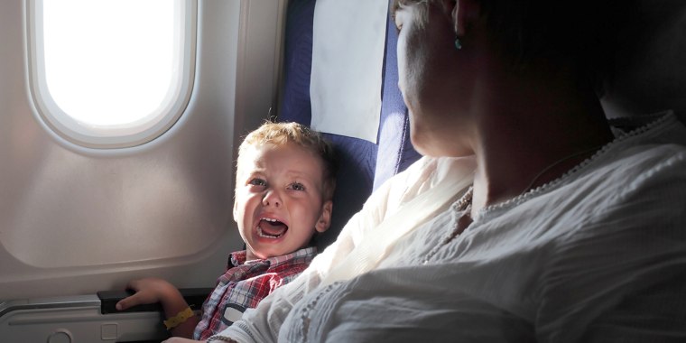 crying babby in airplane