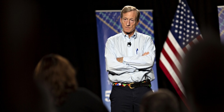 Image: Tom Steyer listens during a town hall event in Ankeny, Iowa, on Jan. 9, 2019.
