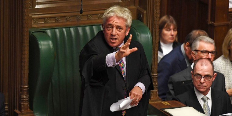 Image: Parliament Speaker John Bercow addresses the House of Commons on Oct. 21.