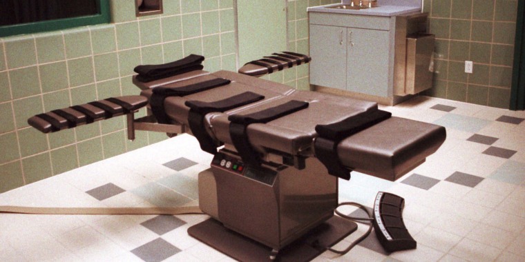 The death chamber, equipped for lethal injection, at the U.S. Penitentiary in Terre Haute, Ind.