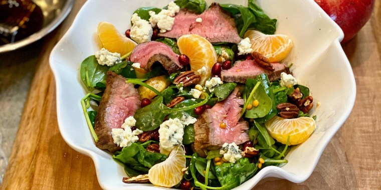 Lucky Greens and Steak Salad with Maple Balsamic Dressing