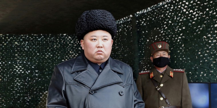 Image: North Korean leader Kim Jong Un visits a drill of long-range artillery sub-units of the Korean People's Army