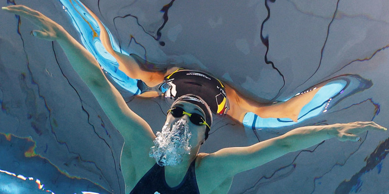 Belgium's Fanny Lecluyse competes in the Women's 100m Breaststroke at the Tokyo Games on July 25, 2021.