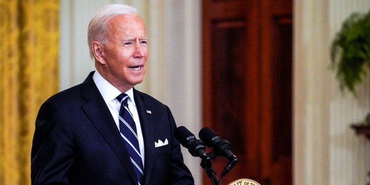Image: President Joe Biden delivers remarks on the Covid-19 response and vaccination program during a speech in the East Room at the White House on Aug. 18, 2021.