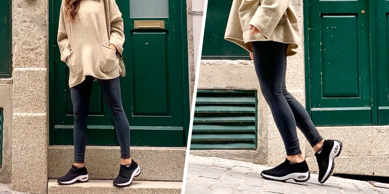 Woman wearing walking shoes