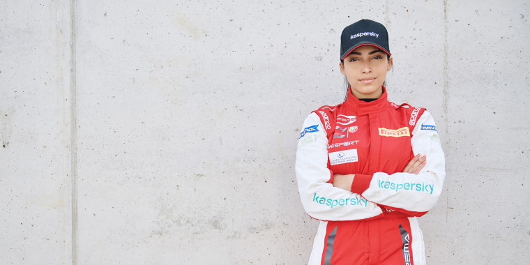 Amna Al Qubaisi at the Hungaroring Formula 4 race in Budapest, Hungary