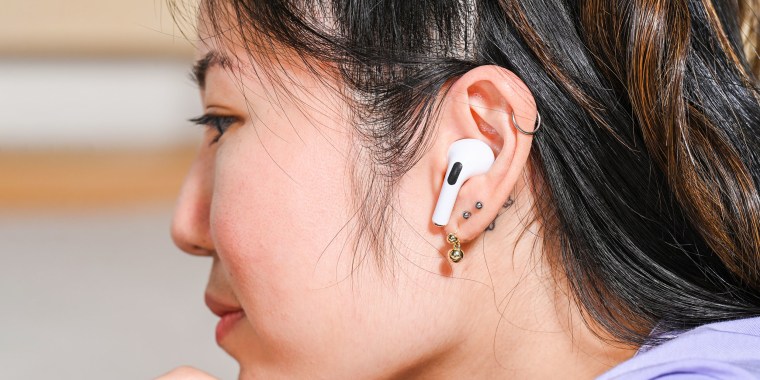 Woman wearing a AirPods