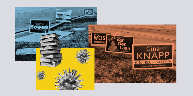 Image: This year's school board race is heating up in Johnson County, Kansas' most populated county — and across the country.