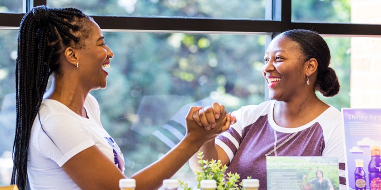 Image: Sisters Sheylon Haywood, left, and Sandy Reid, own a new beverage company, Ginsation.