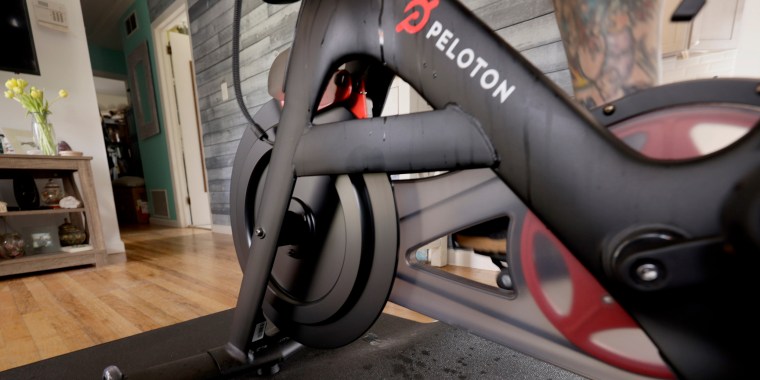 Image: A Peloton exercise bike.
