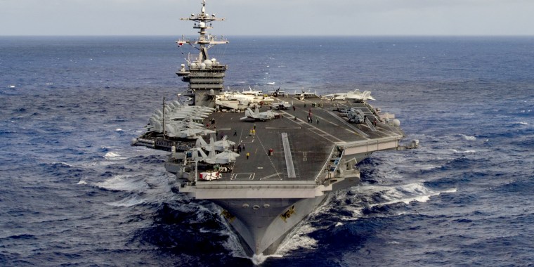 Image: The aircraft carrier USS Carl Vinson (CVN 70) transits the Pacific Ocean