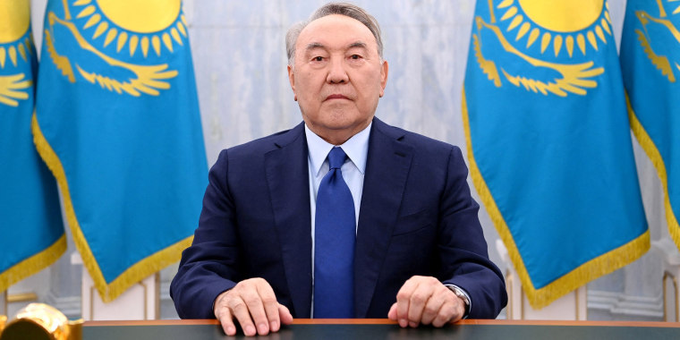 Image: Kazakh former President Nursultan Nazarbayev addresses the nation