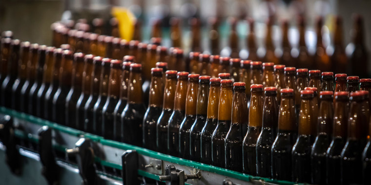 Bottles on the beer production line at the Ambev SA bottling facility in Sao Paulo, Brazil, on Nov. 5, 2020.