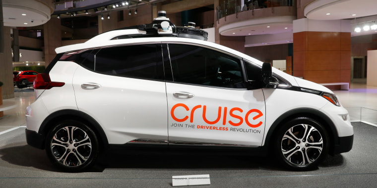 Cruise AV, General Motor's autonomous electric Bolt EV is displayed in Detroit, on Jan. 16, 2019.