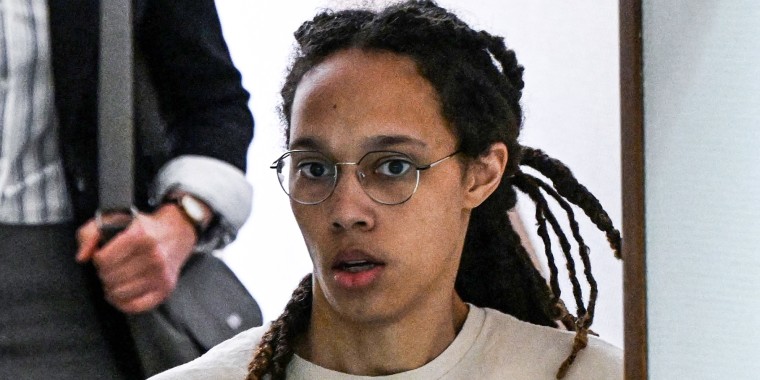 Brittney Griner arrives to a hearing at the Khimki Court outside Moscow on July 1, 2022.