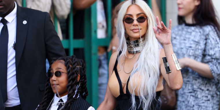 Kim Kardashian and her daughter attended the Jean Paul Gaultier Couture Fall Winter 2022/2023 show as part of Paris Fashion Week on July 06, 2022 in Paris, France.