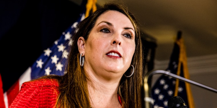 RNC Chairwoman Ronna McDaniel speaks at the Republican National Committee headquarters on Nov. 9, 2020, in Washington.