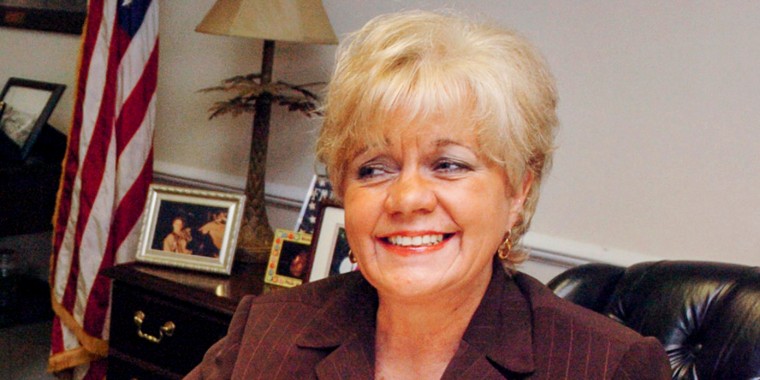 Mayor Susan Menard of Woonsocket, R.I., at her desk at City Hall on Oct. 19, 2005.