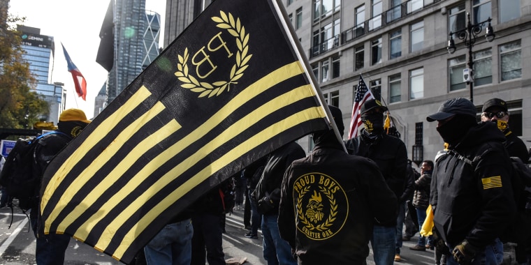 Proud Boys Protesters Gather In New York City To Rally Against Vaccine Mandates