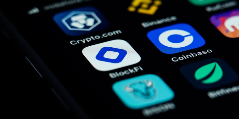 The apps of BlockFi and other cryptocurrency exchanges. 