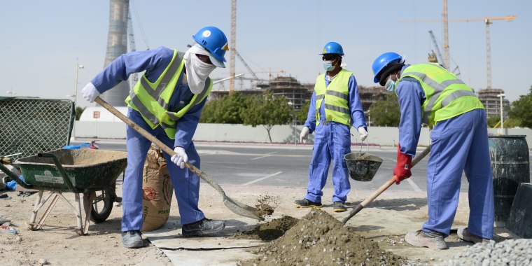 Doha migrant workers ahead of the Qatar World Cup 2022. 