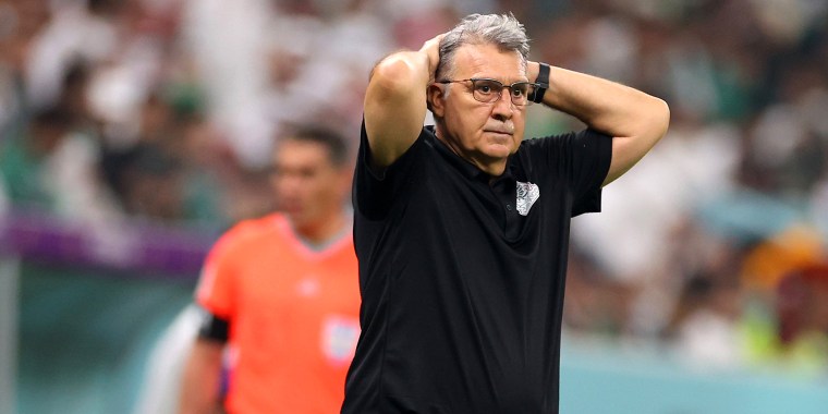 Gerardo Martino, Head Coach of Mexico, reacts during the FIFA World Cup Qatar 2022 Group C match between Saudi Arabia and Mexico at Lusail Stadium on November 30, 2022 in Lusail City, Qatar.