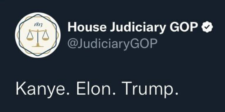A now-deleted Tweet from the House Judiciary GOP.