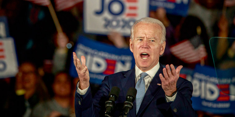 After winning the South Carolina Primary, Democratic nomination hopeful Joe Biden speaks at University of South Carolina in Columbia in 2020.