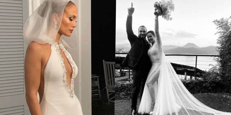 Jennifer Lopez en su vestido de novia; Maite Perroni y Andrés Tocar en su boda